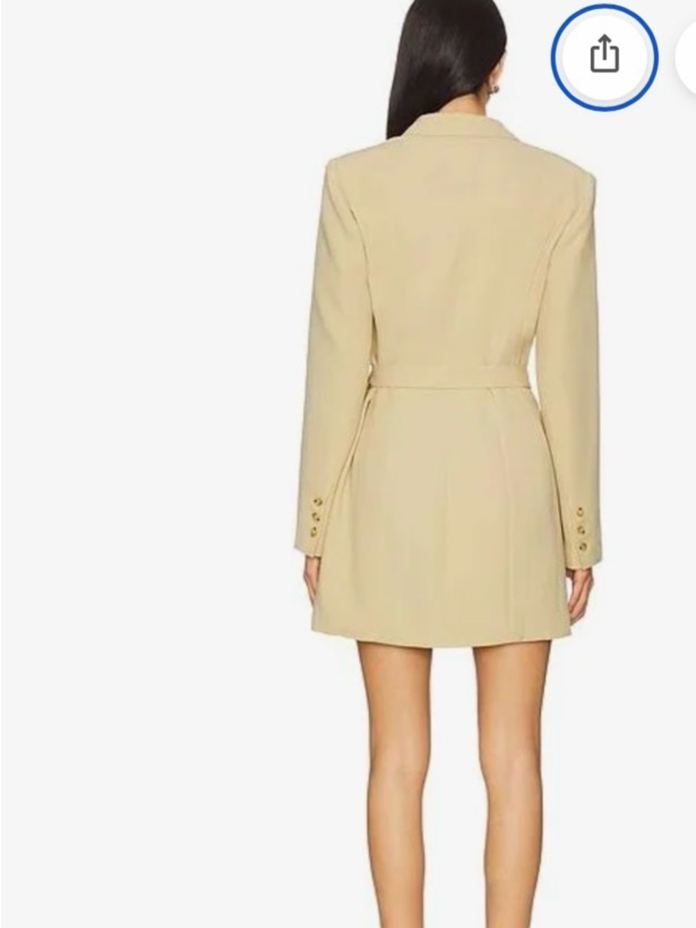Astr Asymmetrical Pleated Blazer Dress Kesari dress in butter color - Picture 3 of 6